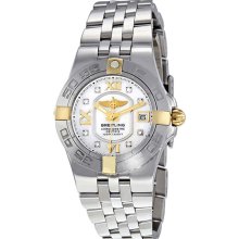 Breitling Galactic 30 Mother Of Pearl Diamond Dial Ladies Watch B1340L2-A680SS