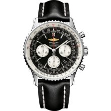 Breitling Navitimer 01 Black Dial Chronograph Stainless Steel Mens Watch AB012012-BB01SS