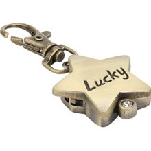 Bronze Lucky Star of Unisex Alloy Analog Quartz Keychain Watch