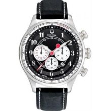 Bulova 96B150 Mens Stainless Steel Adventurer Quartz Black Dial Strap Chronograph