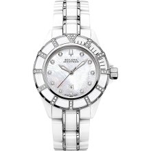 Bulova Accutron Mirador Ceramic Quartz Womens Watch 65R137