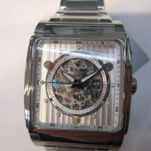 Bulova Japan Men's Watch Automatic Skeleton 21 Jewels Stainless S Original