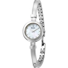 Bulova Ladies Bangle Bracelet Mother of Pearl Dial Watch 96L114