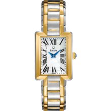 Bulova Ladies Two Tone Stainless Steel Case and Bracelet Mother of Pearl Dial Quartz 98L157