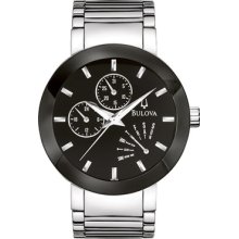 Bulova Mens Essential Dress Watch - Bracelet - Black Dial - 96C105
