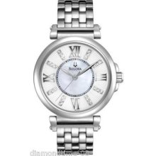 Bulova Mother Of Pearl Diamond Dial Roman Numerals Ladies Watch 96p134