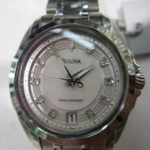 Bulova Precisionist Women's Watch Quartz Diamond All Stainless S Original Japan