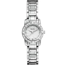 Bulova Womens Diamond-Accent Silver-Tone Watch