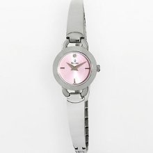 Bulova Womens Pink Dial Diamond Accented Watch 96p138