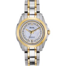 Bulova Womens Precisionist Longwood Stainless Watch - Silver Bracelet - Pearl Dial - 98P129