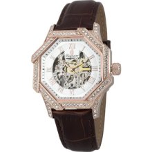 Burgmeister Sydney Women's Automatic Watch With Silver Dial Analogue Display And Brown Leather Strap Bm169-315