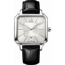 Calvin Klein Date Leather Strap Mens Watch K1u21120