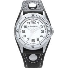 Cannibal Boy's Quartz Watch With White Dial Analogue Display And Black Plastic Or Pu Strap Cj216-01