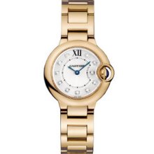 Cartier Ballon Bleu 28mm Pink Gold Diamond Ladies Watch WE902025