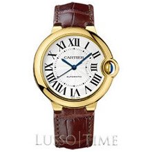 Cartier Ballon Bleu Medium 18K Yellow Gold Strap Unisex Watch - W6900356