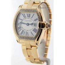 Cartier Ladies Roadster 18k Yellow Gold & Diamonds Watch Box & Papers