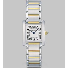 Cartier Tank Francaise Stainless Steel & 18K Yellow Gold Watch on Bracelet, Small - Silver/Gold