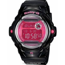Casio Baby-G Whale Watch Glossy Black and Neon Pink World BG169R-1B