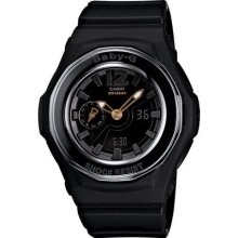 Casio Bga141-1b Black Resin Band Analog & Digital Watch With Black Face