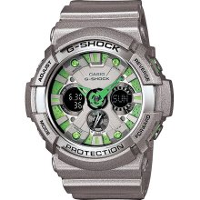 Casio G-Shock Mens XL Analog-Digital Grey and Green Dial GA200SH-8A