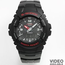Casio G-Shock Resin Analog And Digital Chronograph Watch - G100-1Bv -