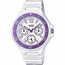 Casio Ladies Sports White Analog Watch Durable Water Resistant Pizzazzlrw250h-4a