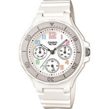 Casio Ladies White Analog Watch Whimsical Functional Water Resistant Lrw250h-7b