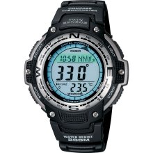 Casio Mens Thermo Sensor/Compass Watch with Digital Dial and Black Resin Band