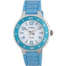 Casio Women's Silvertone Case Watch - Light Blue - One Size