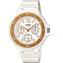 Casio Womens White and Gold Analog Watch White