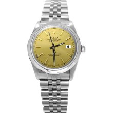 Champagne stick dial rolex date just smooth bezel jubilee perpetual datejust - White - Metal - 6