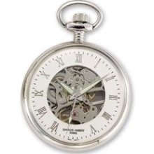 Charles Hubert Chrome-finish Off-White Ceramic Dial Pocket Watch ...