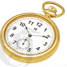 Charles Hubert Gold-Plated Open Face Mechanical Pocket Watch 3756-GRR