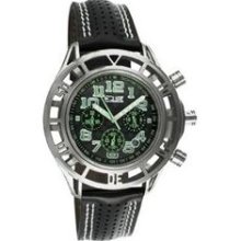 Chassis Men's Watch with Silver Case and Black / Green Dial ...