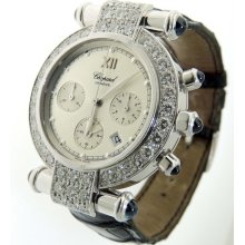 Chopard Imperiale 37/3168-23 18k White Gold Original Diamond Chrono 38mm Watch