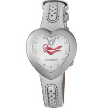 Chronotech Heart Shape Silver Leather Ladies Watch 7688L-08