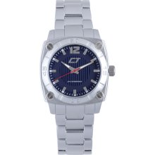 Chronotech Men's Blue Dial Aluminum Quartz Watch ...