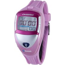 Chronotech Men's Digital Grey Dial Light Pink Bluetooth Watch