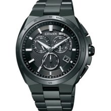 Citizen Attesa At3014-54e Eco-drive Radio Wave Chronograph Ems Japan Express
