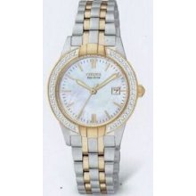 Citizen Eco Drive Ladies` 2-tone Silhouette Crystal Watch (28 Mm Case)