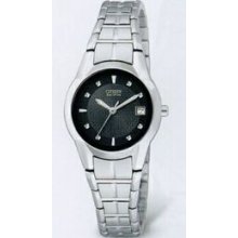 Citizen Eco Drive Ladies Silver Stainless Steel Bracelet Watch W/Round Dial