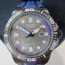 Citizen Eco-drive Men's Watch Quartz Stainless S Rubber Scuba Fin Original Japan