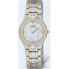 Citizen Eco Drive Silver Round Dial Stiletto Watch With Mop Dial