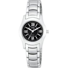Citizen EW0620-52E Eco-Drive Womens Watch - Black Dial Stainless Steel Fold Over Clasp With Push Button Mineral Quartz