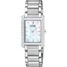 Citizen EX1130-50D Watch Eco Drive Palidoro Ladies - White MOP Dial Stainless Steel Case Quartz Movement