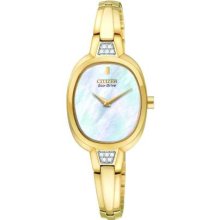 Citizen Ladies Eco-Drive Gold Plated with Swarovski Crystal EX1142-51D Watch
