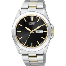 Citizen Quartz Day Date Black Dial Men's Watch - BF0584-56E