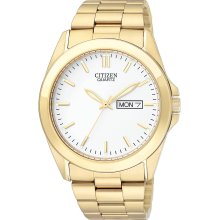 Citizen Quartz Mens Analog Stainless Watch - Gold Bracelet - White Dial - BF0582-51A