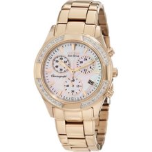 Citizen Womens Eco-Drive Regent Diamond Chronograph Stainless Watch - Gold Bracelet - Brown Dial - FB1223-55X