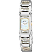 Citizen Womens Eco-Drive Silhouette Crystal Stainless Watch - Silver Bracelet - Pearl Dial - EG2734-56D